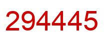 Number 294445 red image