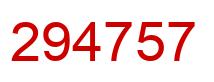 Number 294757 red image