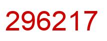 Number 296217 red image