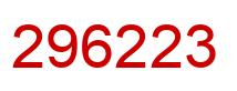 Number 296223 red image