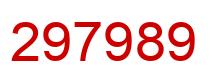 Número 297989 imagen rojo