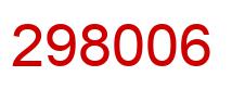 Number 298006 red image