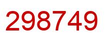 Number 298749 red image