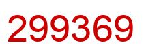 Number 299369 red image