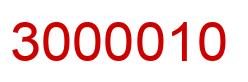 Number 3000010 red image