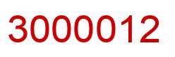 Number 3000012 red image