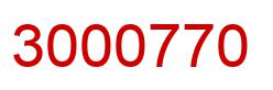 Number 3000770 red image