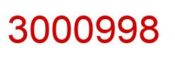 Number 3000998 red image