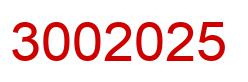 Number 3002025 red image