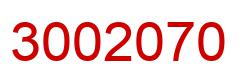 Number 3002070 red image