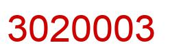 Number 3020003 red image