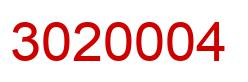 Number 3020004 red image