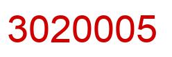Number 3020005 red image