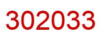 Number 302033 red image