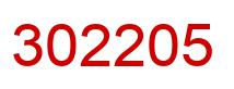 Number 302205 red image