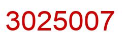 Number 3025007 red image