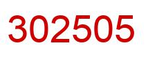 Number 302505 red image