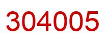 Number 304005 red image
