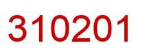 Number 310201 red image