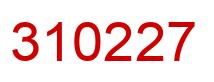 Number 310227 red image