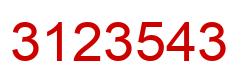 Number 3123543 red image