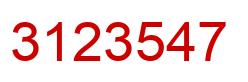 Number 3123547 red image