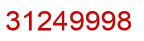 Number 31249998 red image