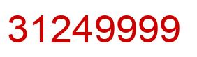 Number 31249999 red image