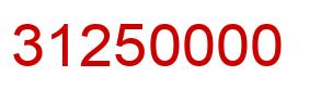 Number 31250000 red image