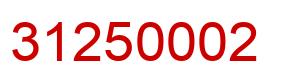 Number 31250002 red image