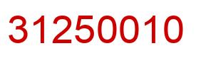 Number 31250010 red image