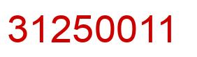 Number 31250011 red image