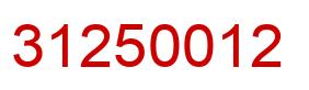 Number 31250012 red image