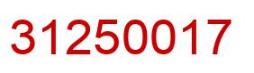 Number 31250017 red image