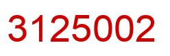 Number 3125002 red image