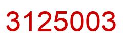Number 3125003 red image