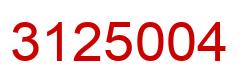 Number 3125004 red image