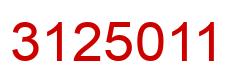 Number 3125011 red image