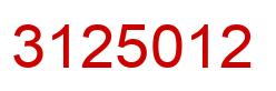 Number 3125012 red image