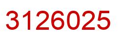 Number 3126025 red image