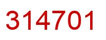 Number 314701 red image