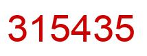 Number 315435 red image