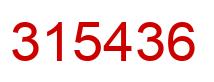 Number 315436 red image
