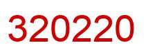 Number 320220 red image