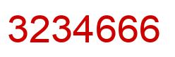 Number 3234666 red image
