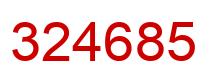 Number 324685 red image