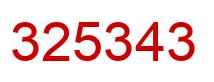 Number 325343 red image