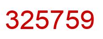 Number 325759 red image