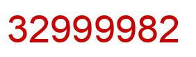 Number 32999982 red image