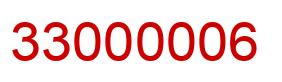 Number 33000006 red image